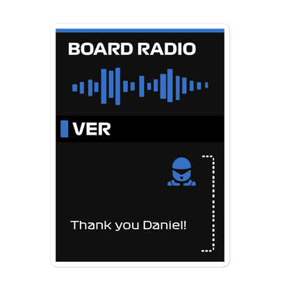 Max Verstappen Singapore Board Radio Thank You Daniel Sticker 5x5