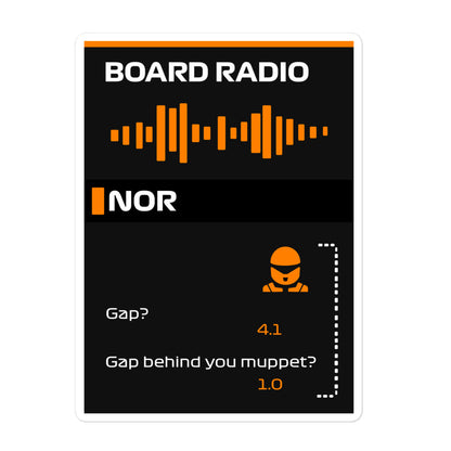 Lando Norris Muppet Board Radio Sticker 5x5