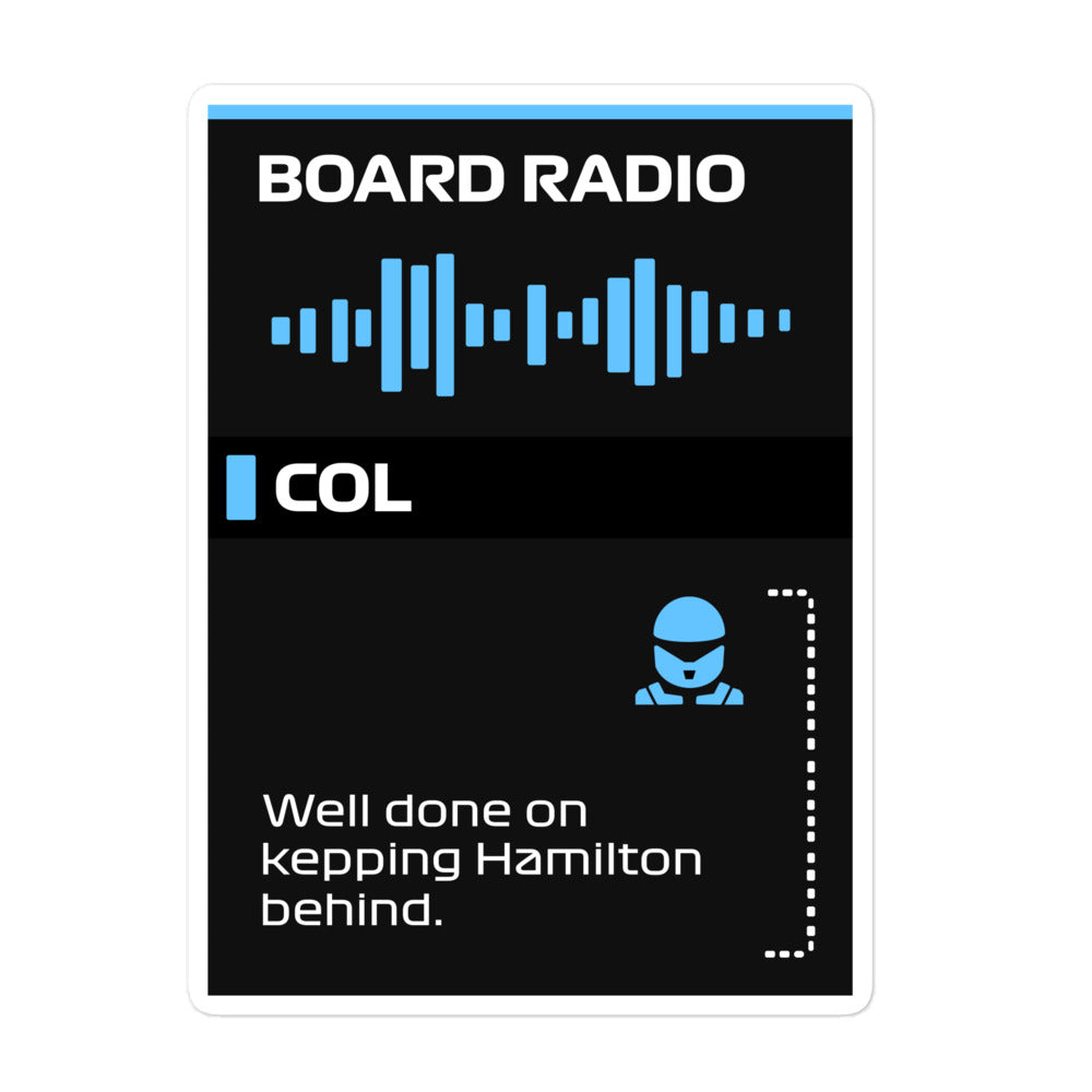 Franco Colapinto Hamilton Board Radio Sticker