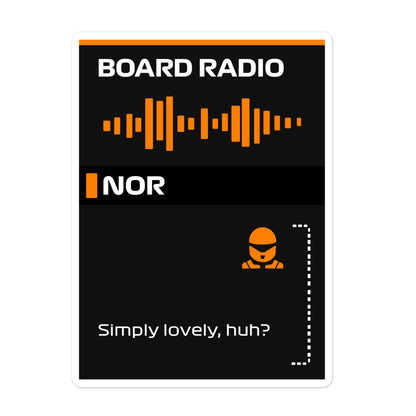 Lando Norris Simply Lovely Board Radio Sticker