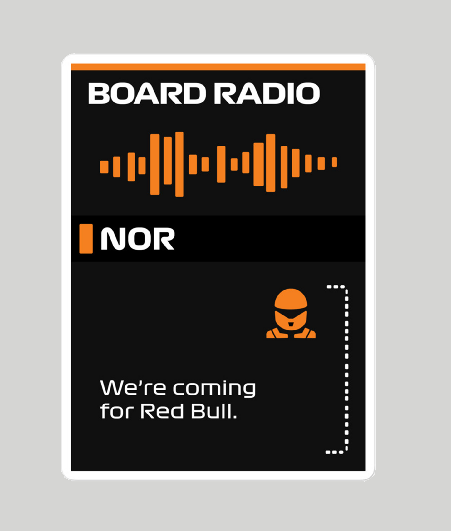 Lando Norris Coming For Red Bull Board Radio sticker