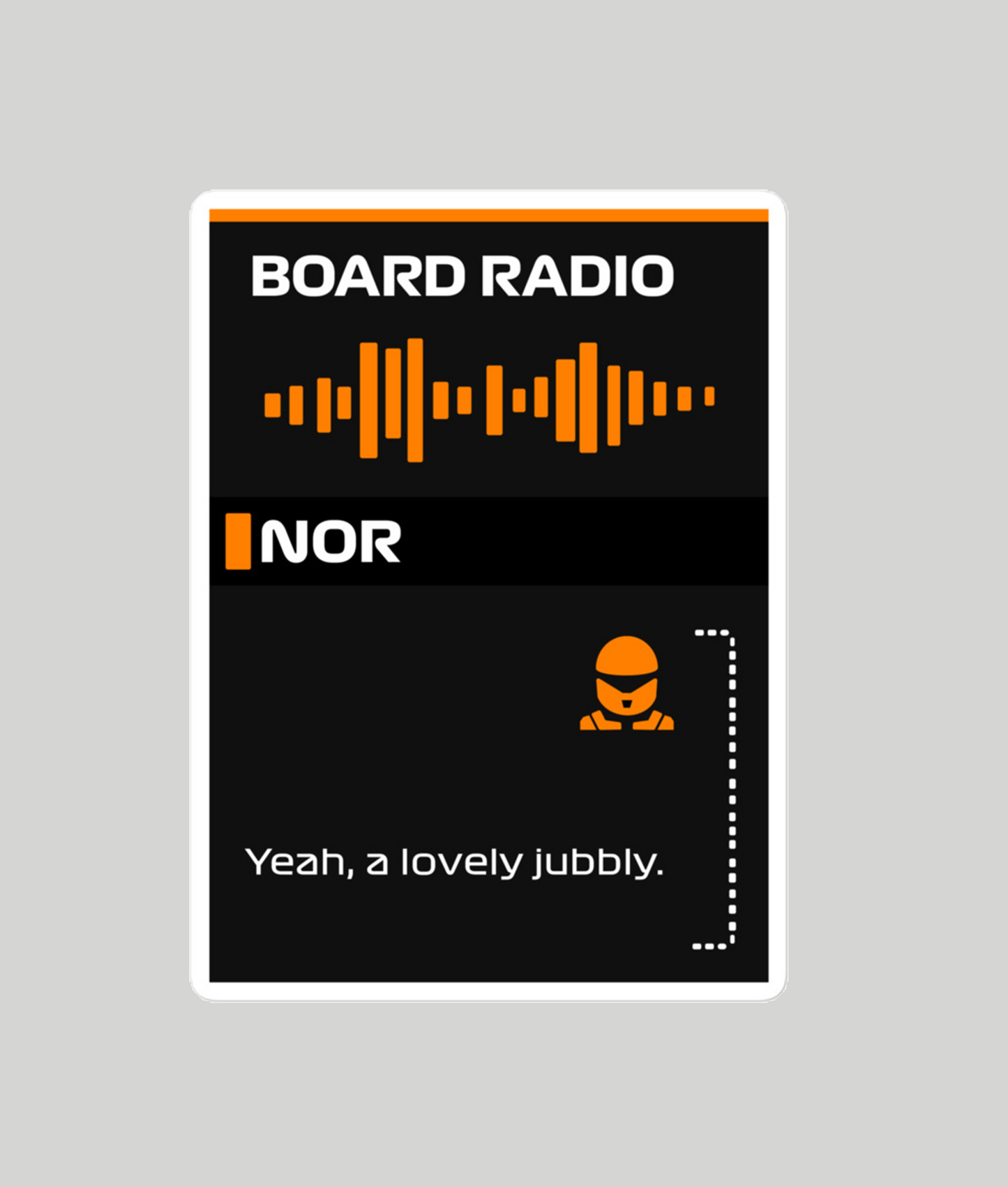 Lando Norris Lovely Jubbly Singapore GP Sticker