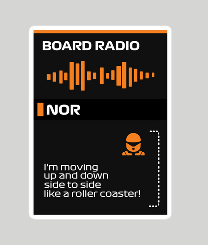 Lando Norris Roller Coaster Board Radio Sticker