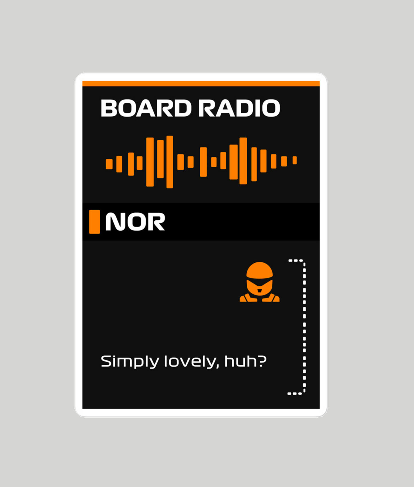 Lando Norris Simply Lovely Board Radio Sticker