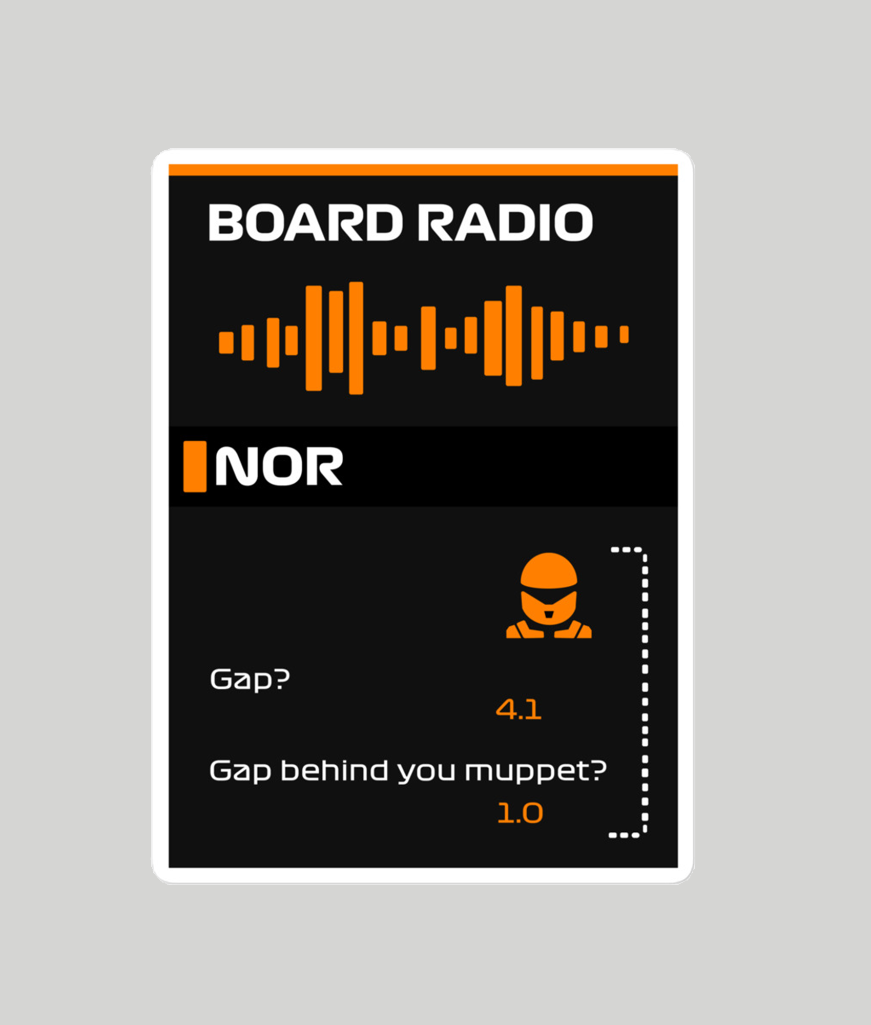 Lando Norris Muppet Board Radio Sticker