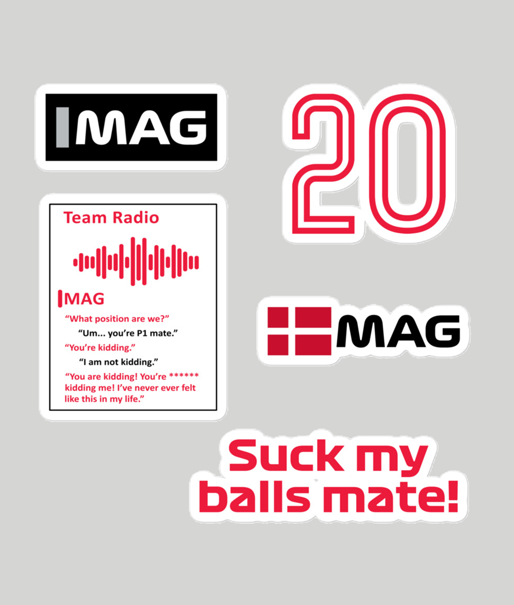 Kevin Magnussen Haas Sticker Pack