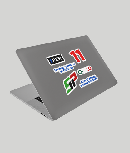 sergio perez sticker pack on laptop 5x5