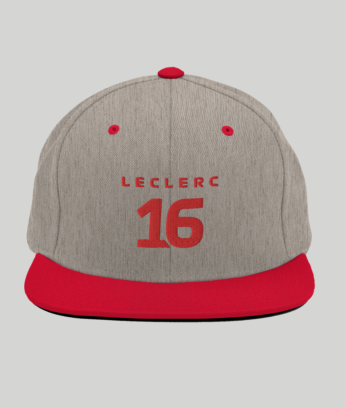 charles leclerc snapback hat red and grey
