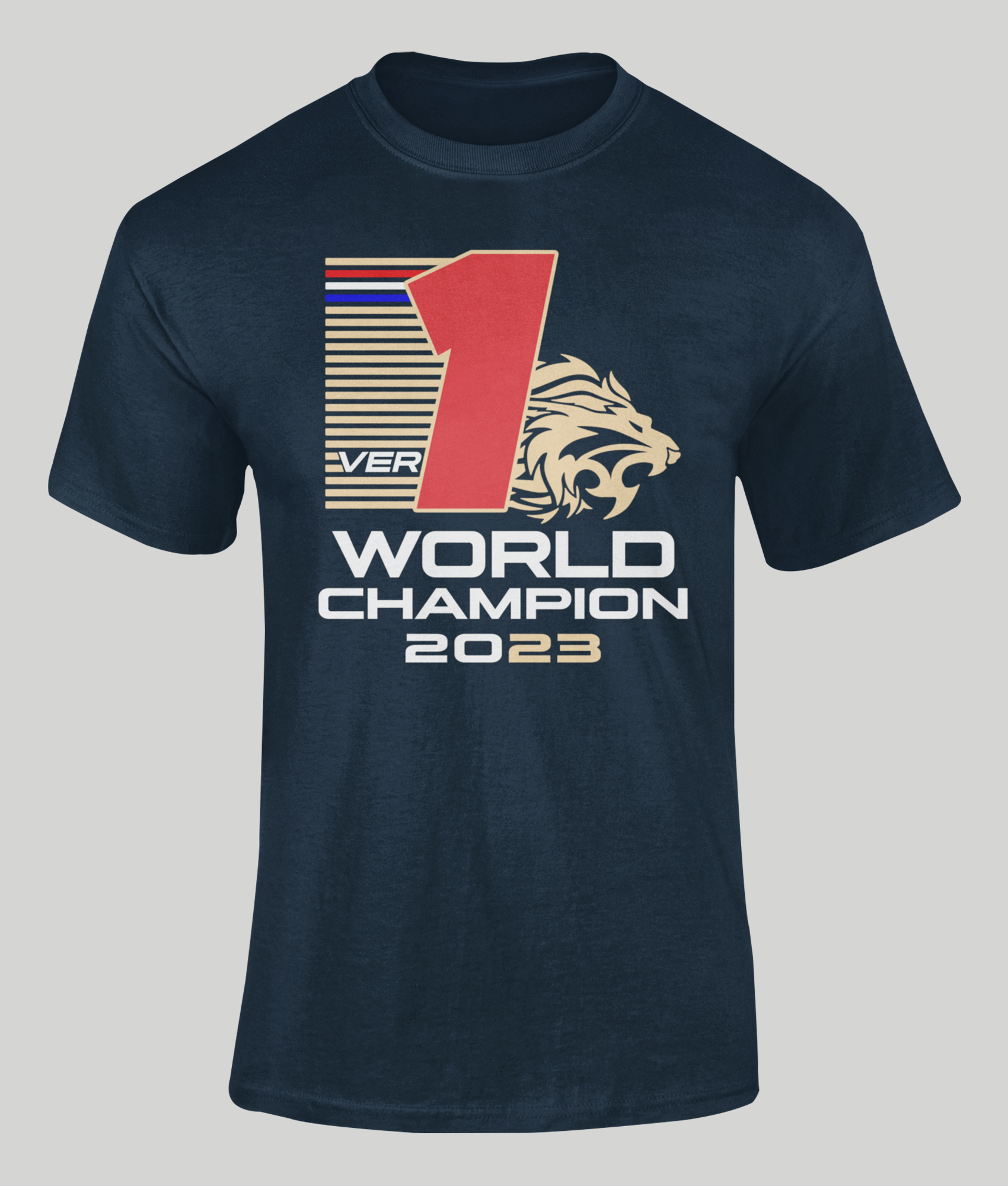 Max Verstappen world champion t-shirt navy blue