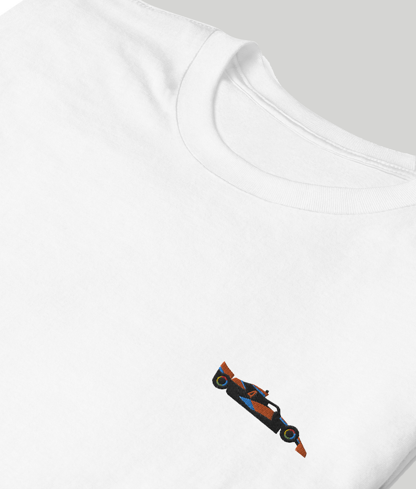 Embroidered Lando Norris McLaren F1 Car Unisex T-Shirt white