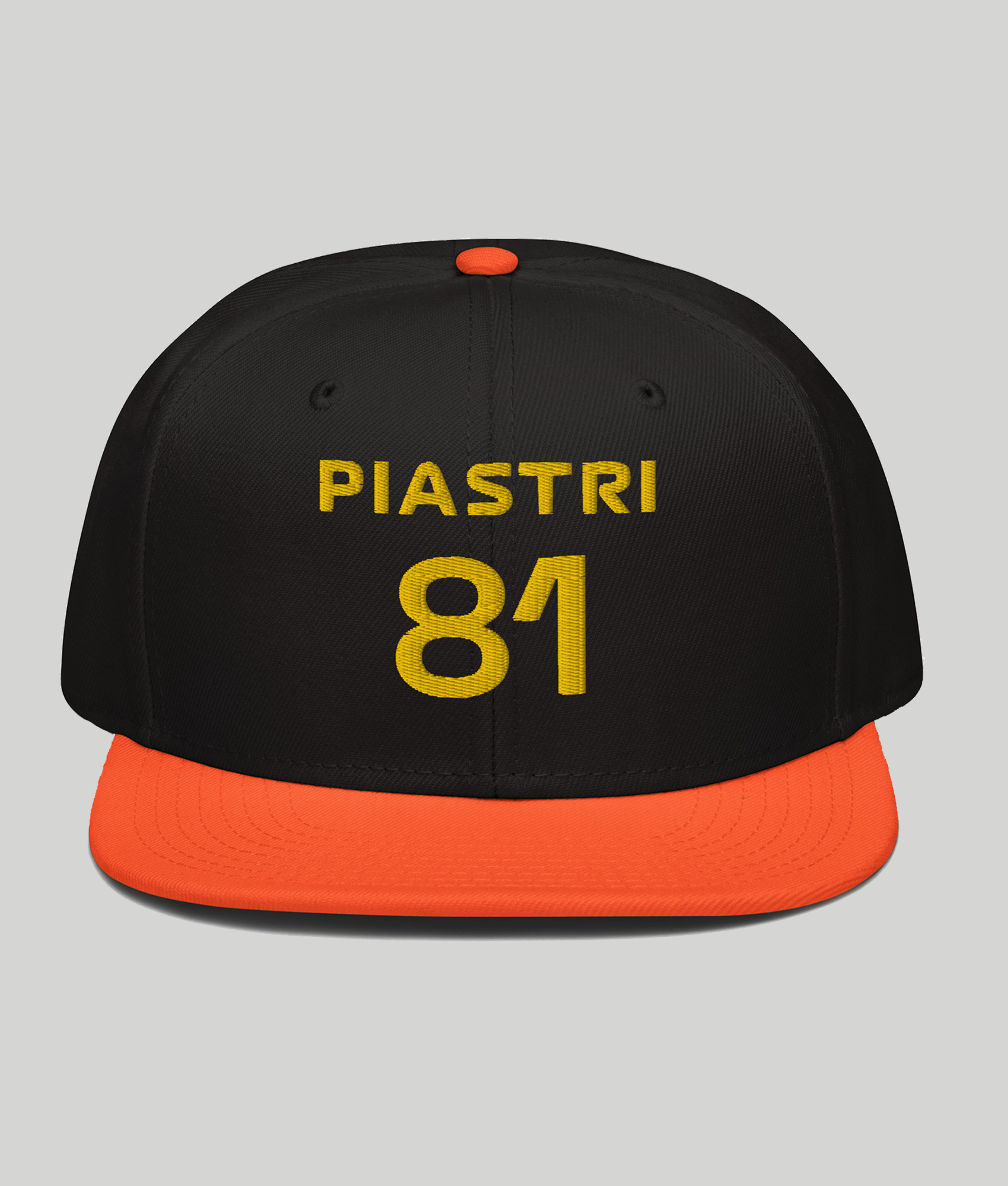 oscar piastri 81 snapback hat black and orange