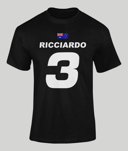 Daniel Ricciardo 3 Australia Unisex  black T-Shirt
