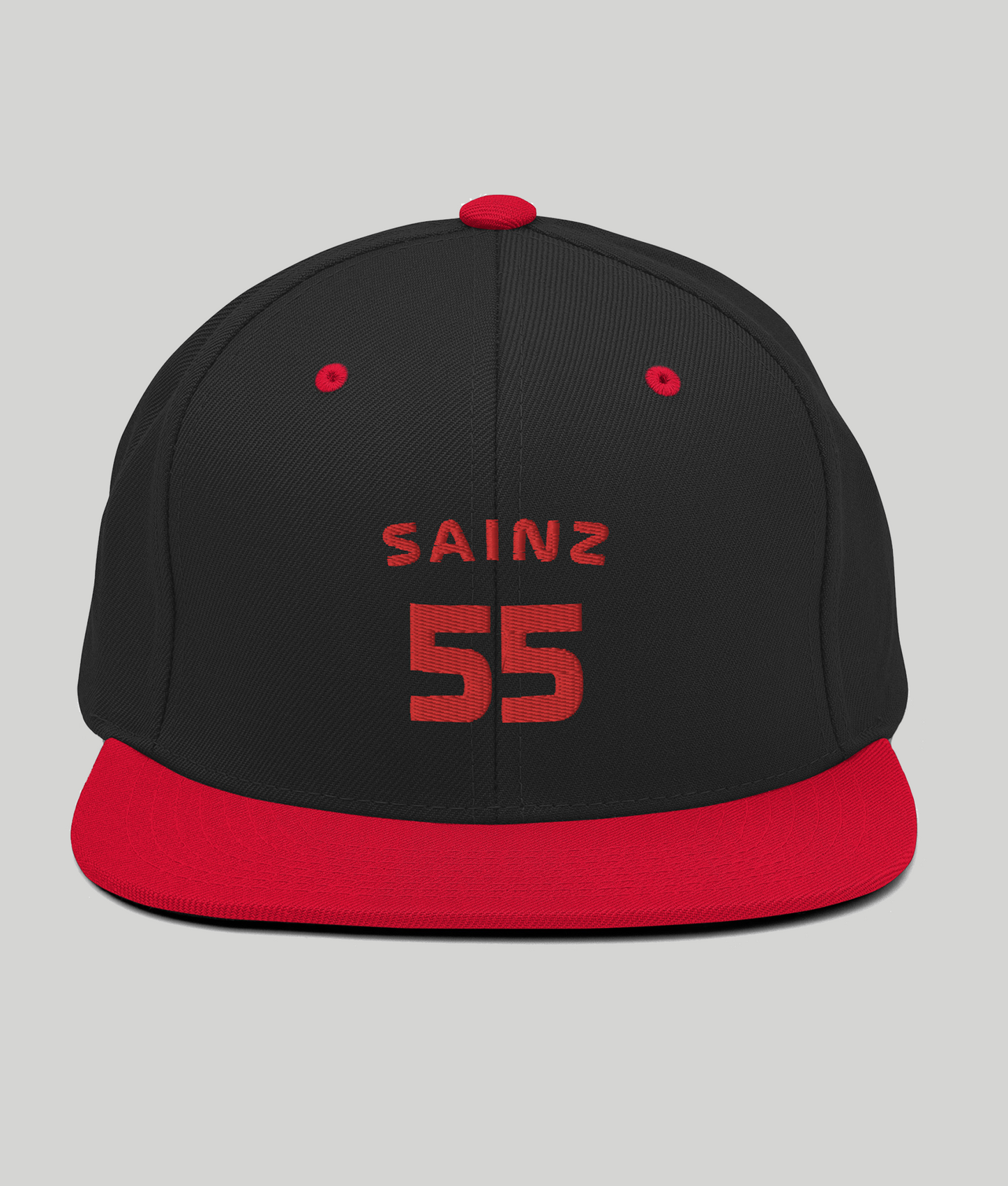 carlos sainz 55 snapback hat red and black