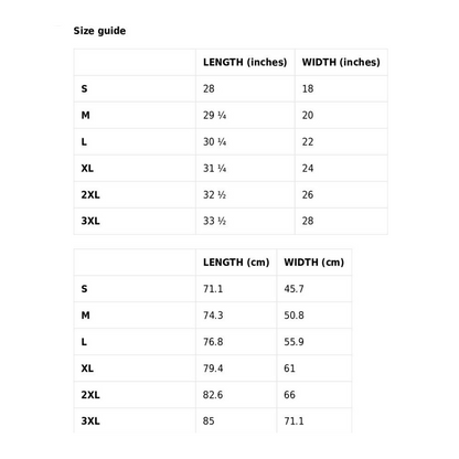 t-shirt size guide