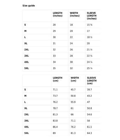 t-shirt size guide