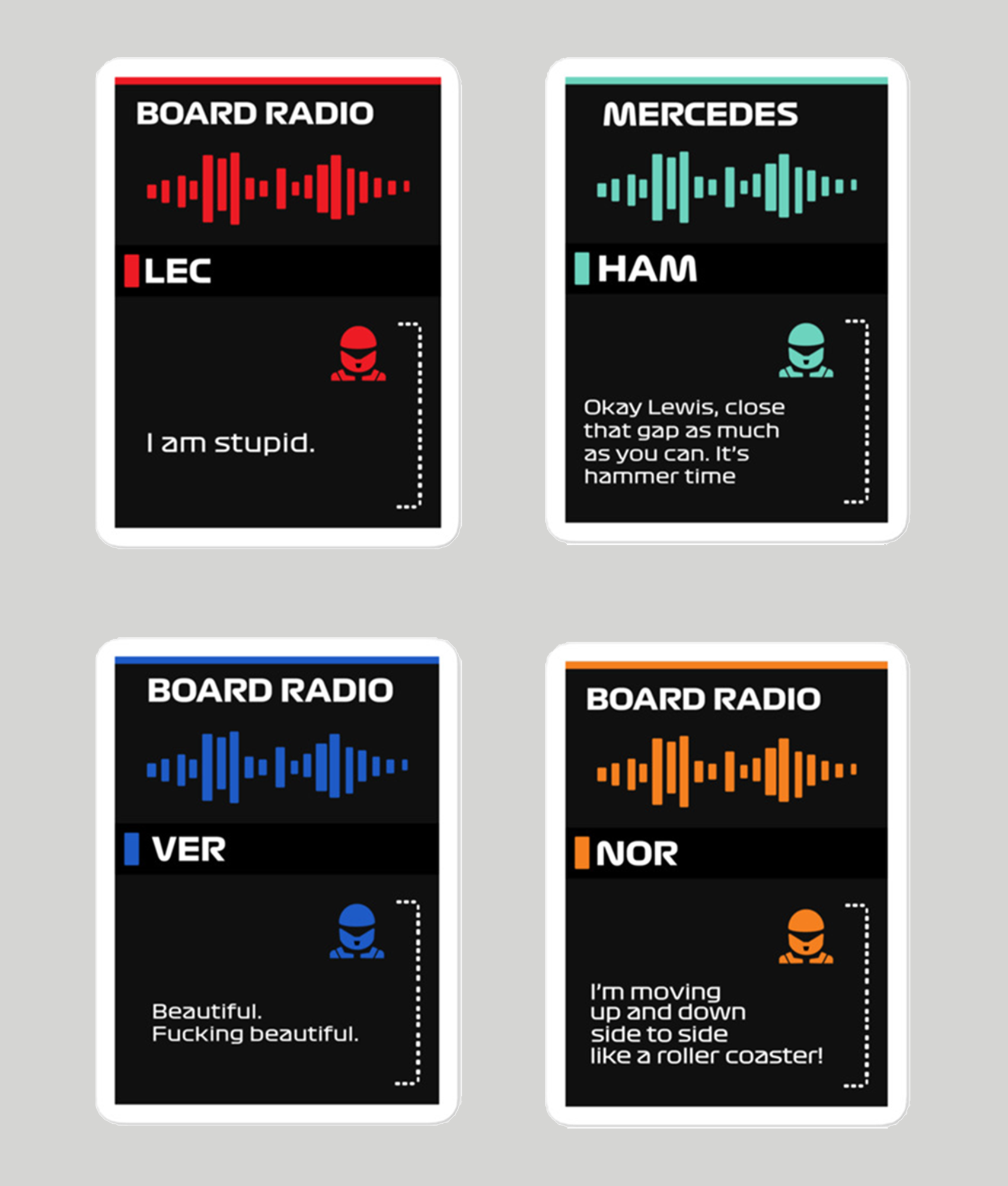 f1 board radio stickers