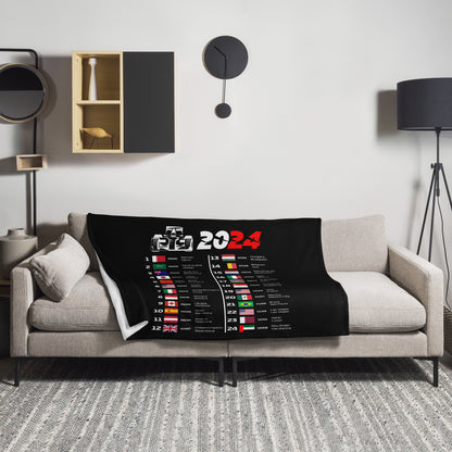 F1 2024 Calendar Throw Blanket 50x60