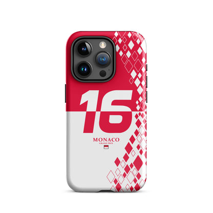 Charles Leclerc 16 Monaco iPhone 15 pro glossy case