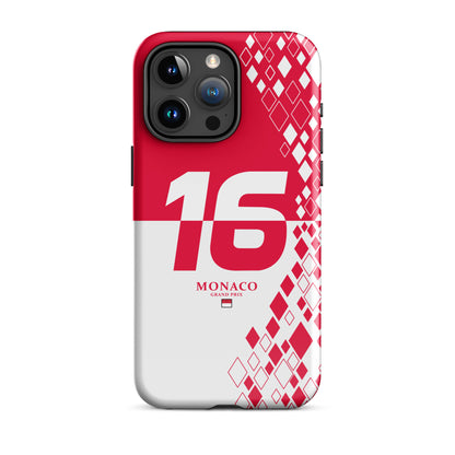 Charles Leclerc 16 Monaco iPhone 15 pro max glossy case