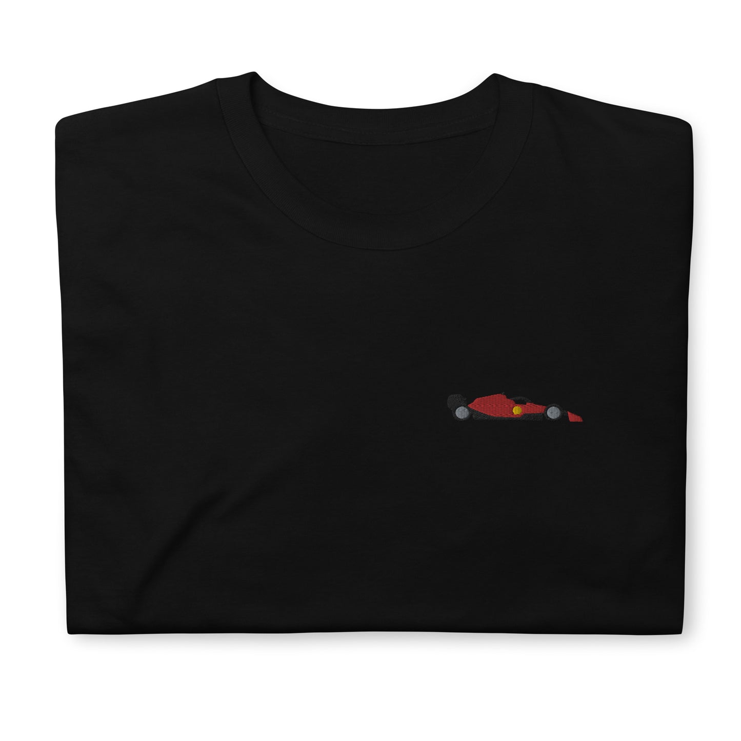 Embroidered Ferrari Car T-Shirt Black