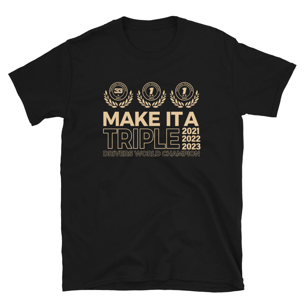 max verstappen triple word champion t-shirt black