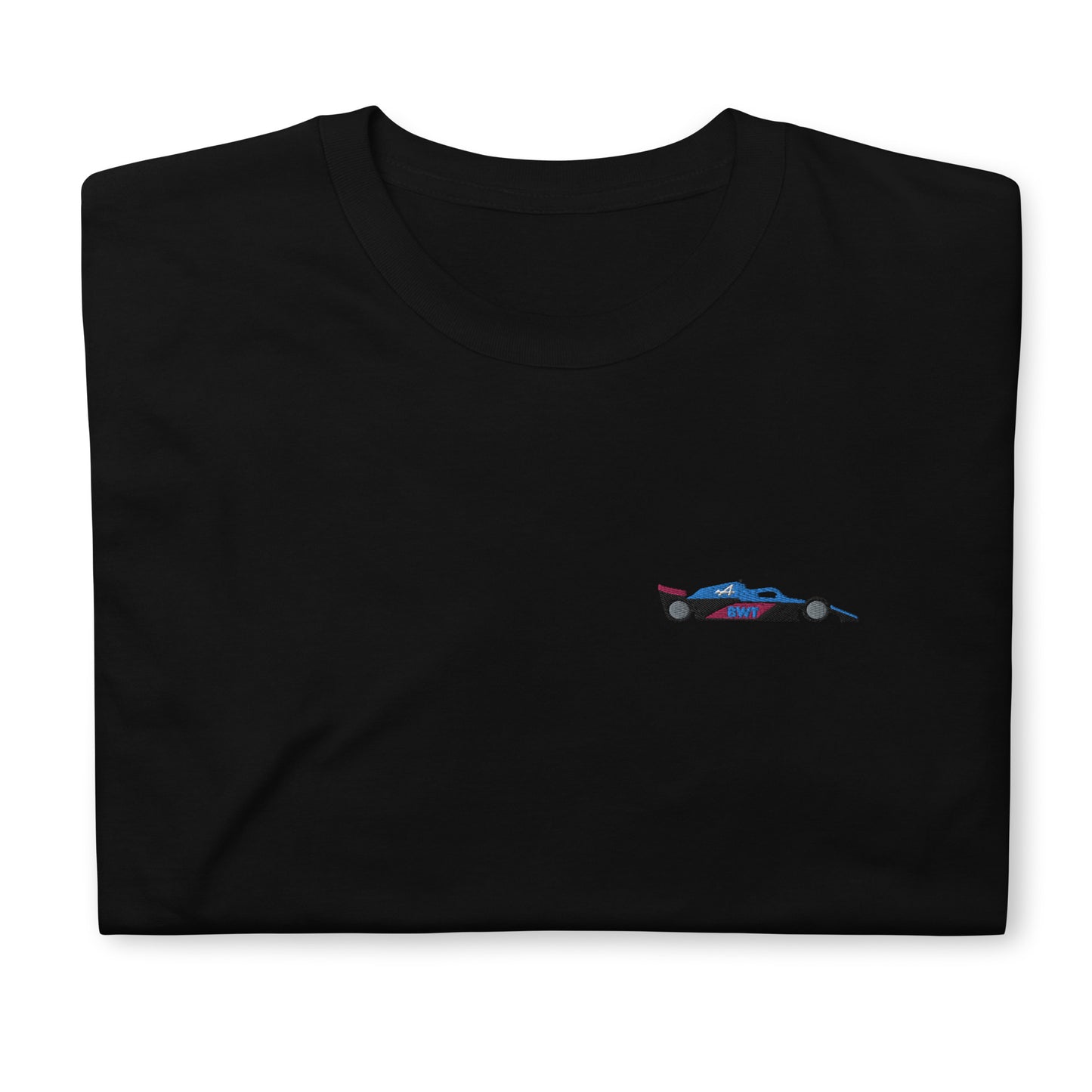Embroidered Alpine F1 Car Unisex T-Shirt black front