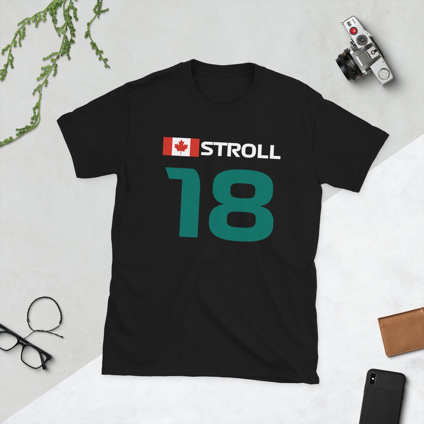 lance stroll 18 black t-shirt