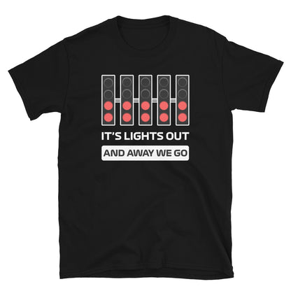 f1 light's out and away we go shirt black