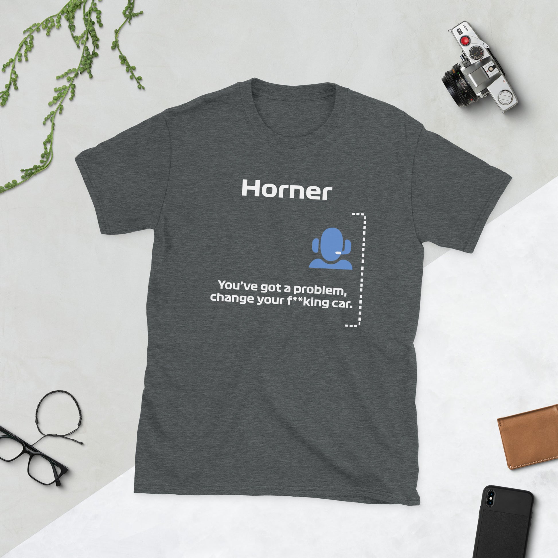 Christian Horner Change Your F**king Car Unisex T-Shirt Dark Heather