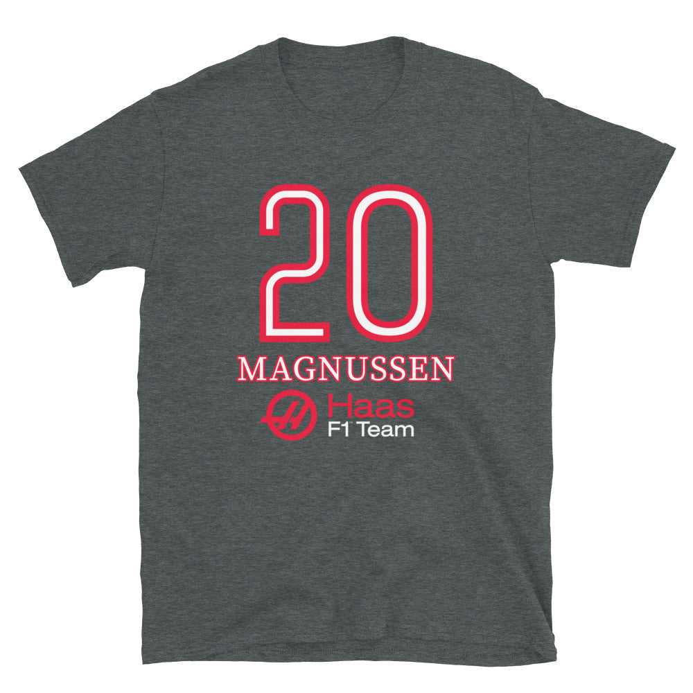Kevin Magnussen 20 Haas F1 Unisex T-Shirt Dark Heather