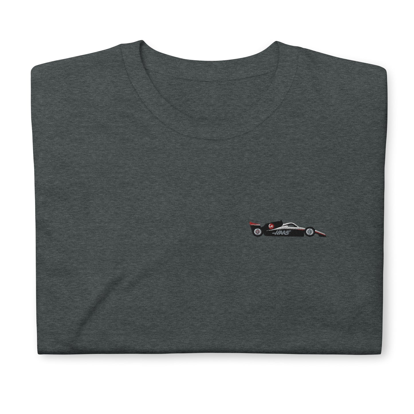 Embroidered Haas F1 2023 Car Unisex T-Shirt Dark Heather