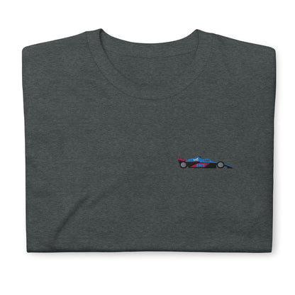 Embroidered Alpine F1 Car Unisex T-Shirt dark heather front