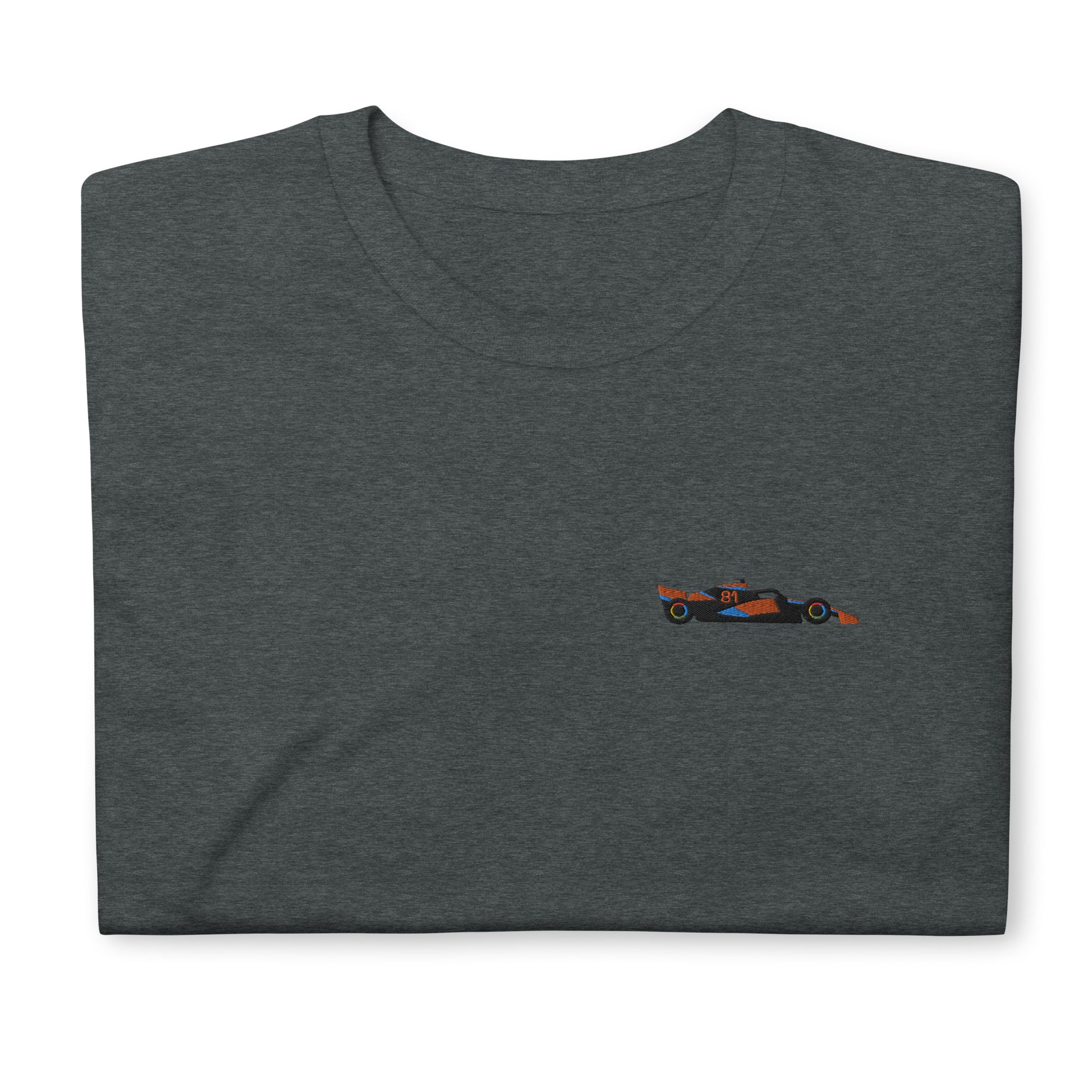 Oscar Piastri Embroidered McLaren Car T-Shirt dark heather