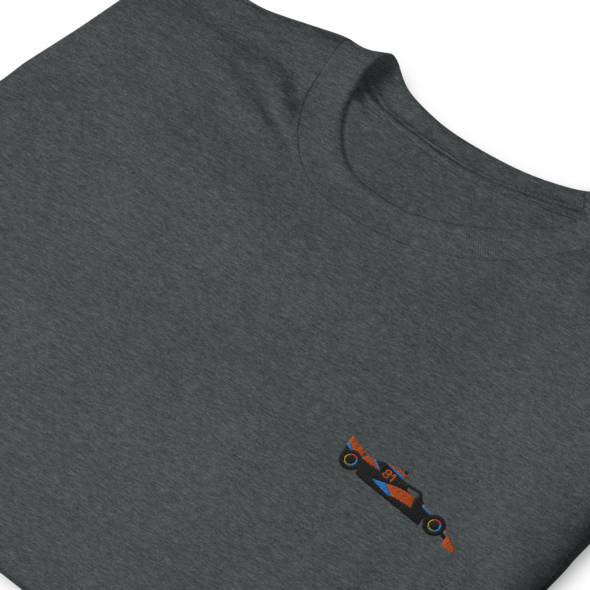 Oscar Piastri Embroidered McLaren Car T-Shirt dark heather