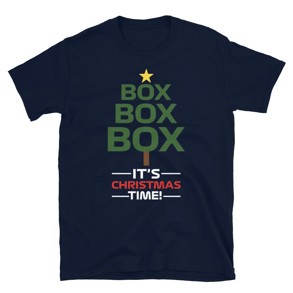Formula 1 Christmas Box Box Box Unisex T-Shirt navy blue