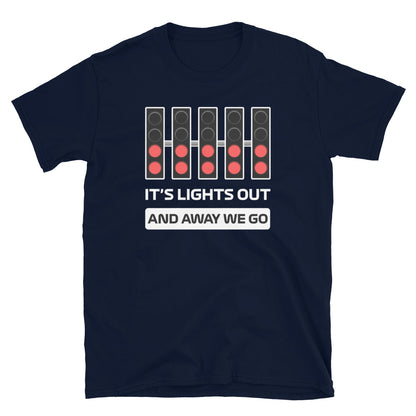 f1 light's out and away we go shirt navy blue