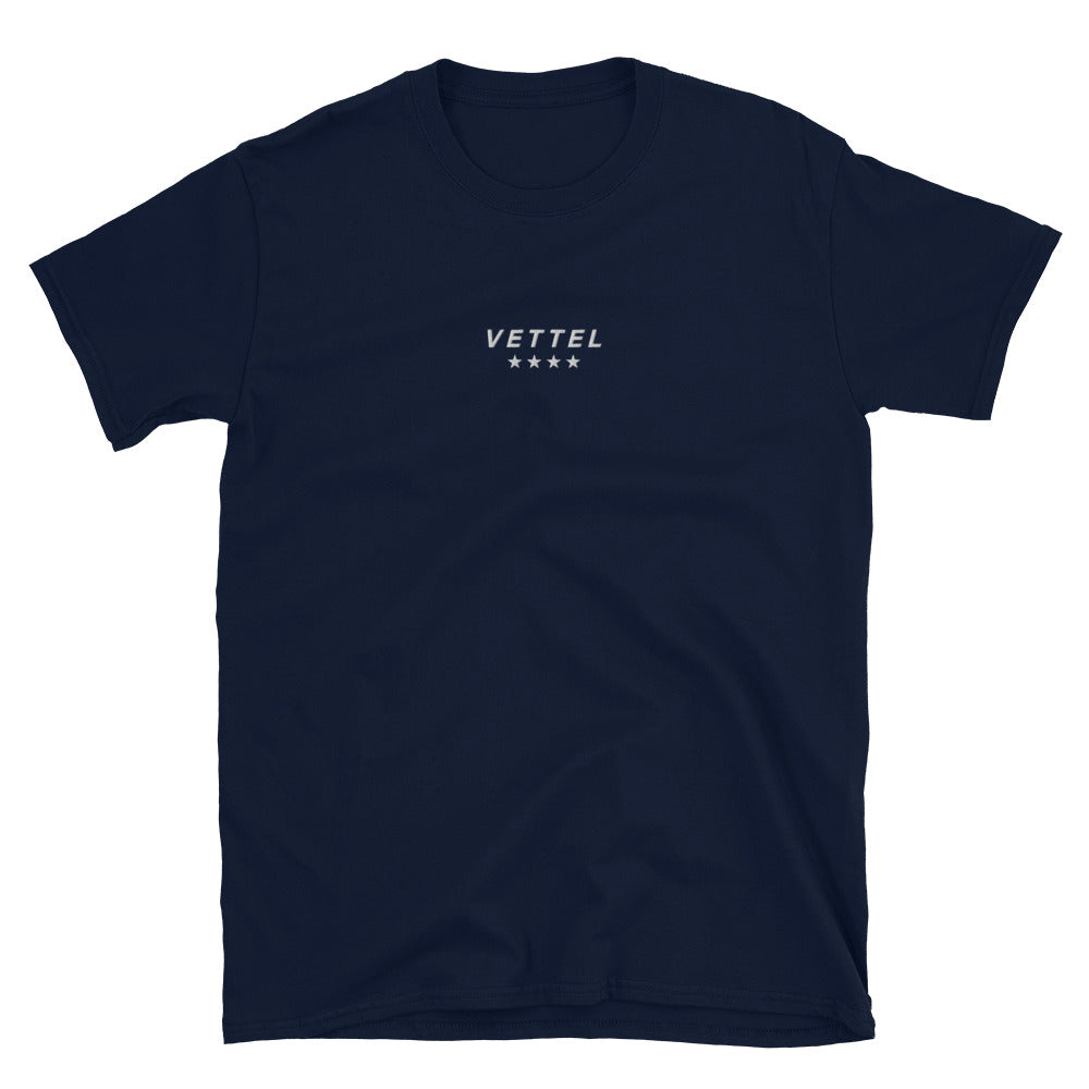 Sebastian Vettel 4 Time World Champion Embroidered T-Shirt navy blue