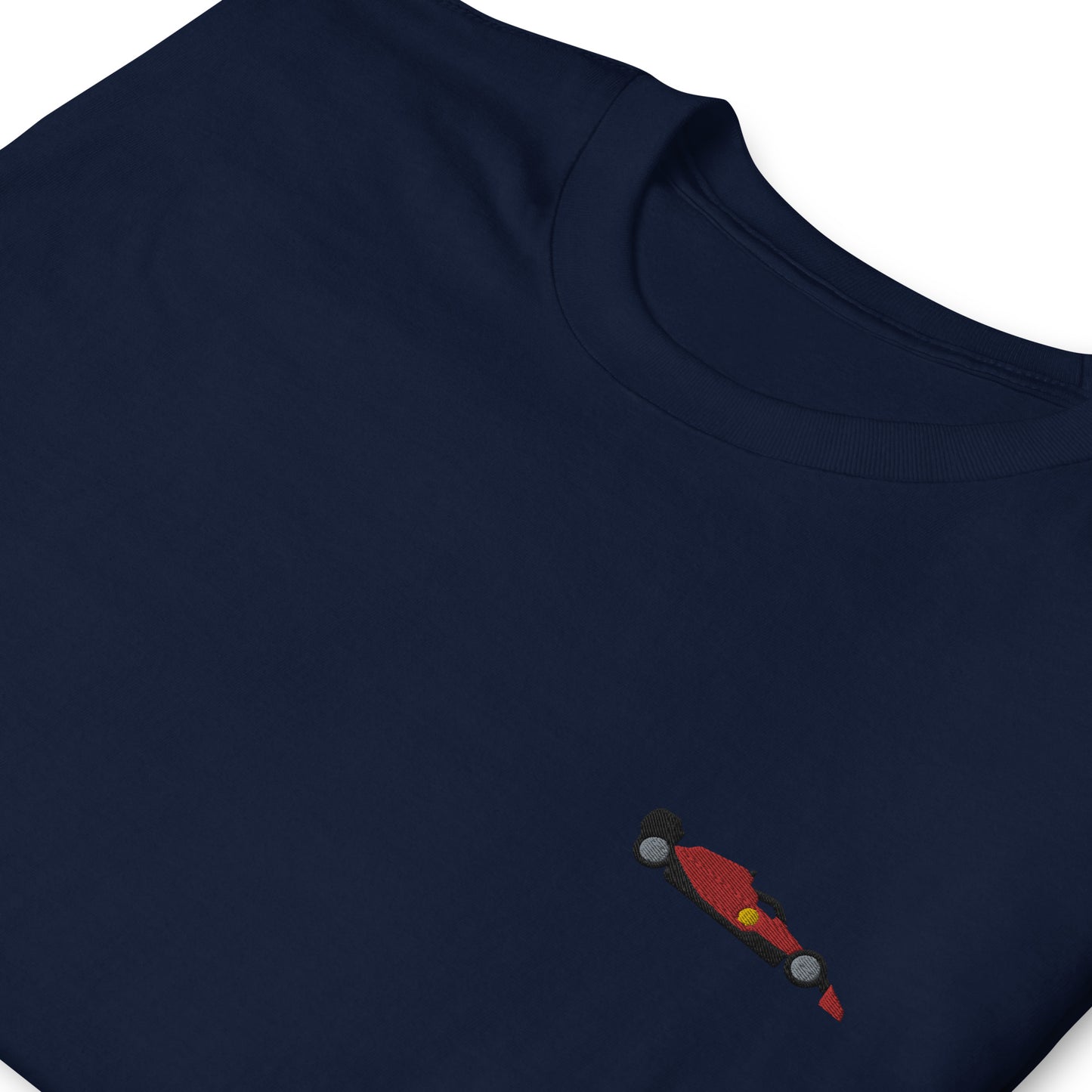 Embroidered Ferrari Car T-Shirt Navy