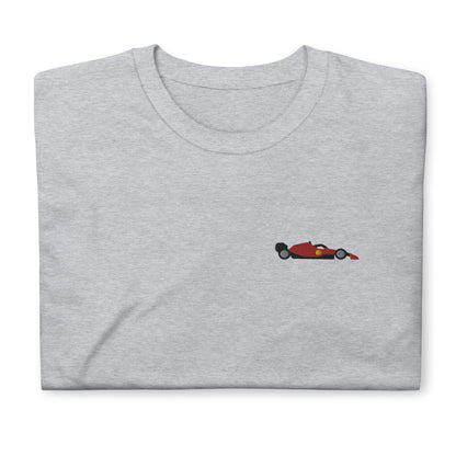 Embroidered Ferrari Car T-Shirt Grey