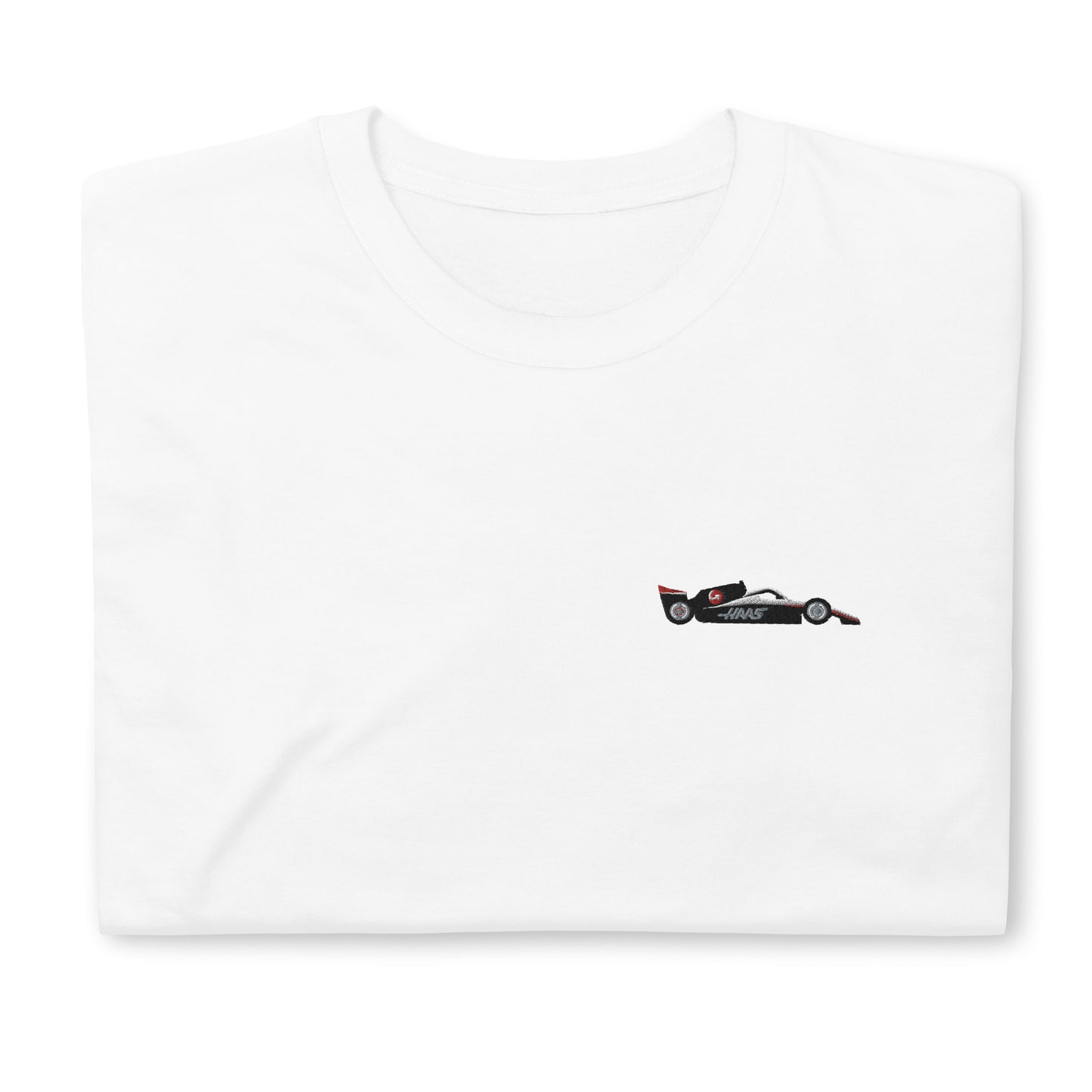 Embroidered Haas F1 2023 Car Unisex T-Shirt White