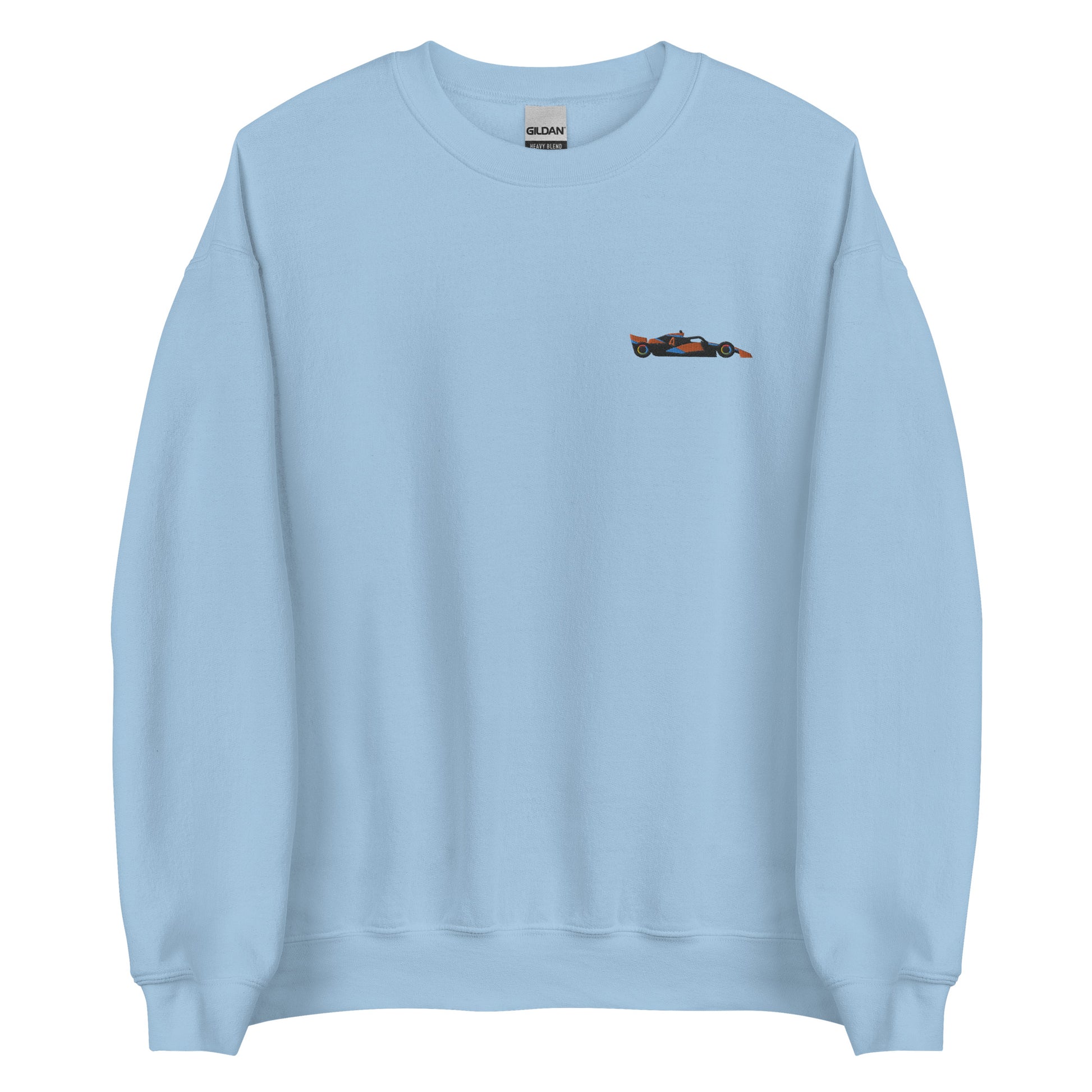 Embroidered mclaren f1 car sweater blue