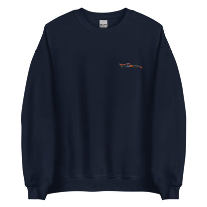 Embroidered mclaren f1 car sweater navy blue