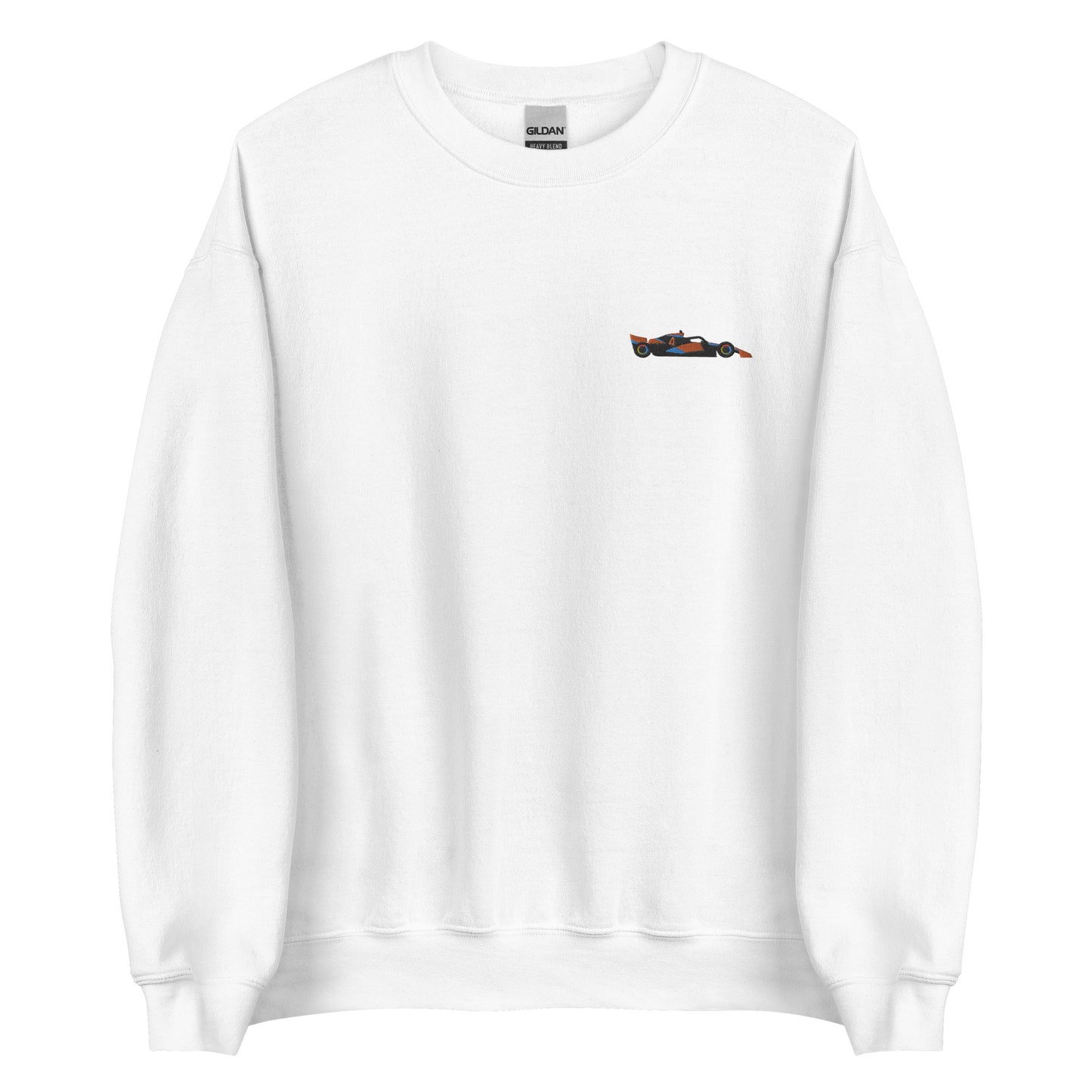 Embroidered mclaren f1 car sweater white