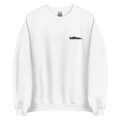 Embroidered mclaren f1 car sweater white