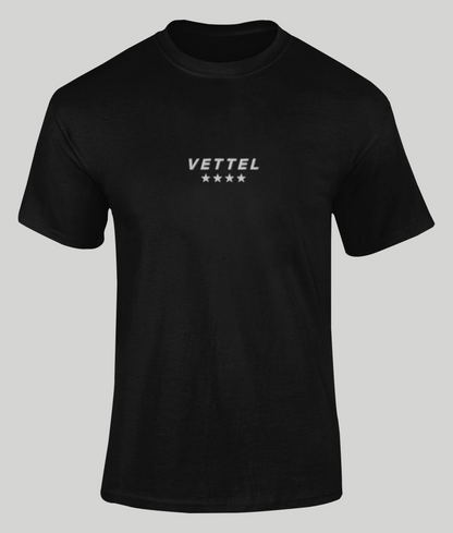 Sebastian Vettel 4 Time World Champion Embroidered T-Shirt