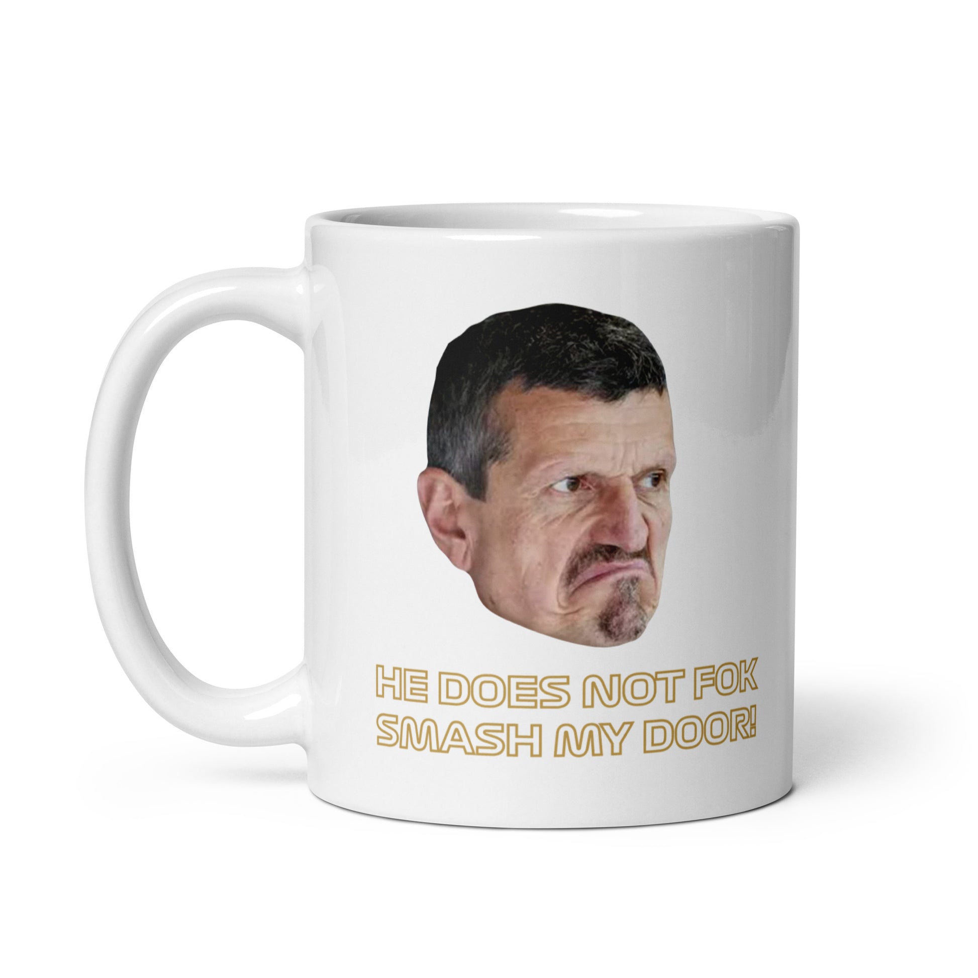 Guenther Steiner Smash The Door Mug left view