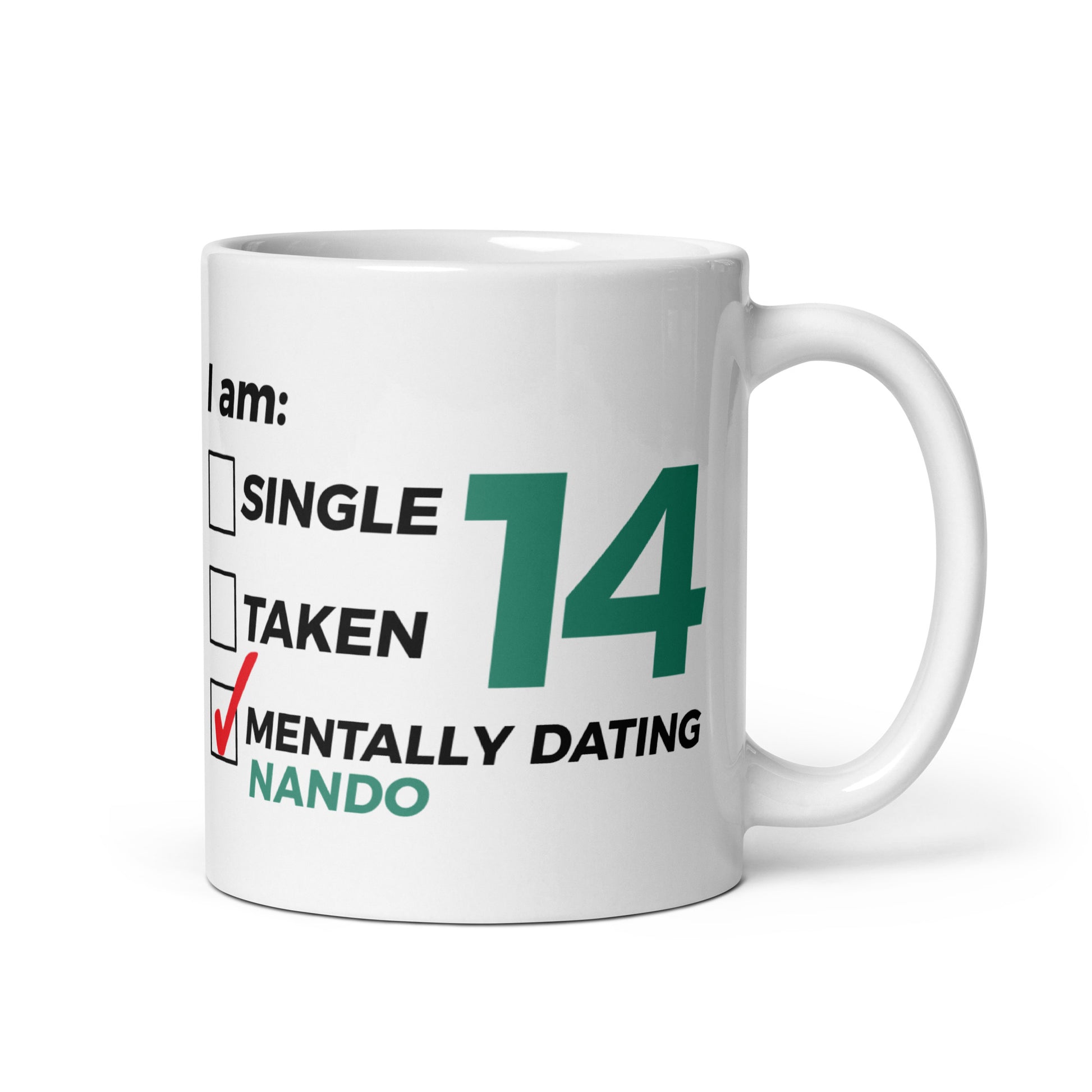 Mentally Dating Fernando Alonso Mug right view