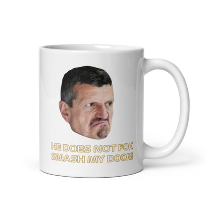 Guenther Steiner Smash The Door Mug right view